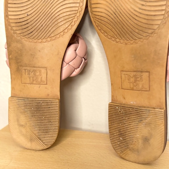 4/$10🎄TIME & TRU Nude Pink Chunky Braided Strap Slip-on Sandals Size 7 - Picture 14 of 14